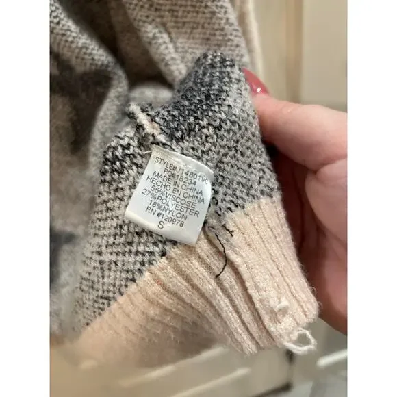 VICI OVERSIZED STARS CARDIGAN BEIGE BLUE SIZE SMALL - Picture 4 of 5